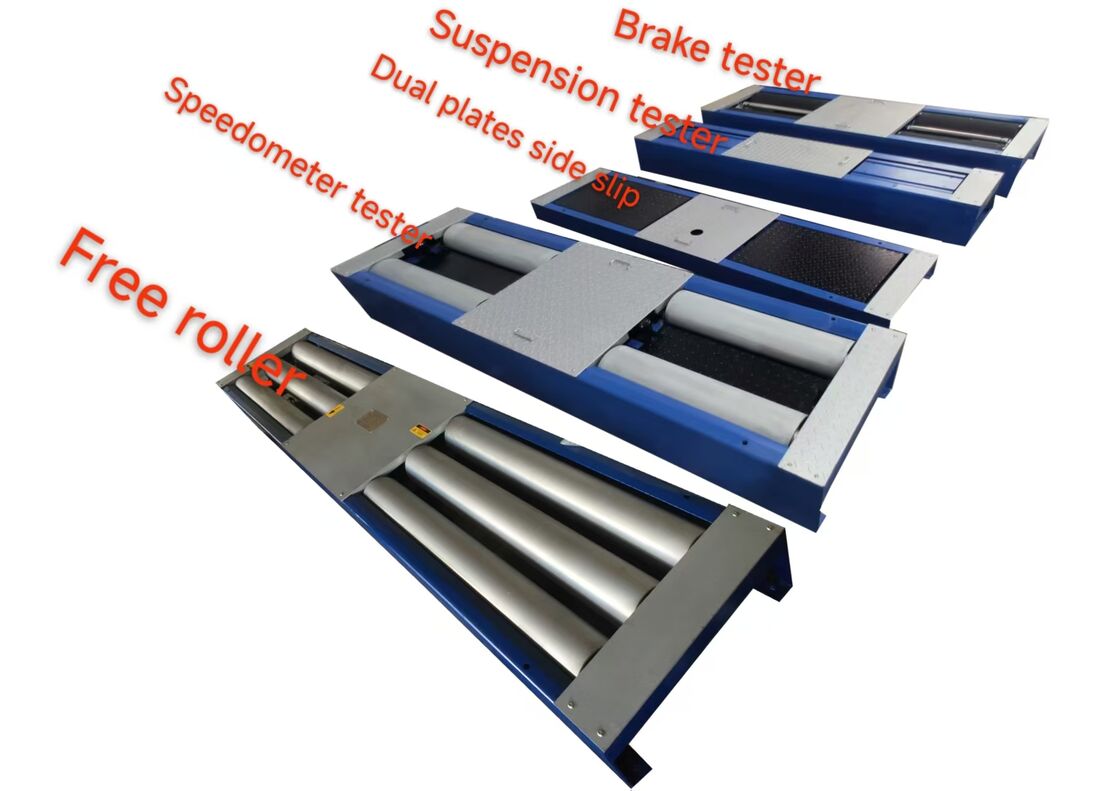 5-in-1 Rollenbremsenprüfgerät mit 4000 kg maximaler Achslast, patentierter Schleifrolle und Industrie-Steuerungscomputer