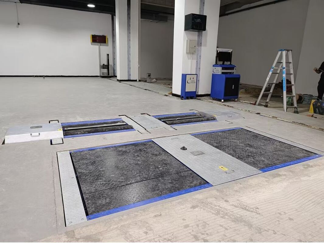 Cartesy LKW-Prüfstraße für Kfz-Werkstatt Rollenprüfstand Bremsen Kräfte mit Achslast Doppelplatten Seitenabnahmetester 10T Kapazität